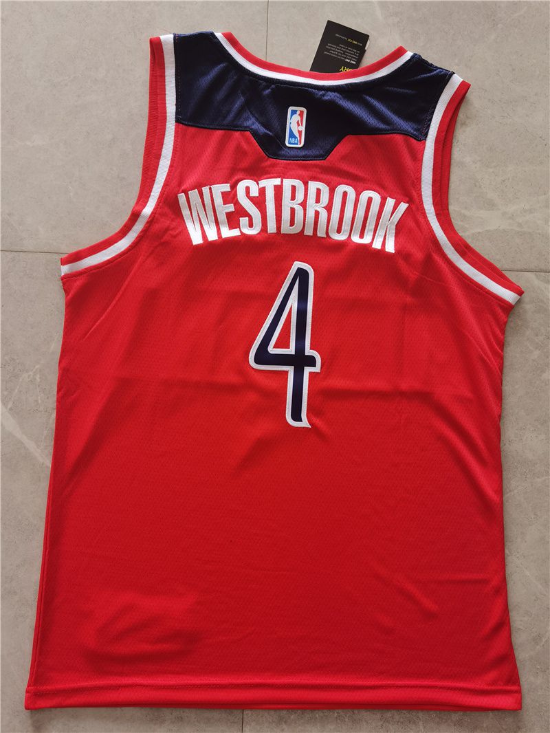 Men Washington Wizards #4 Westbrook Red Game 2021 Nike NBA Jersey->washington wizards->NBA Jersey